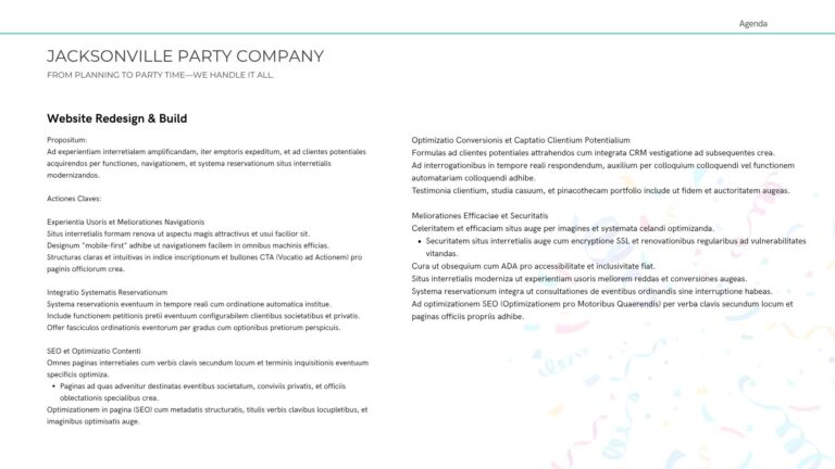 Jacksonville party company marketing strategy