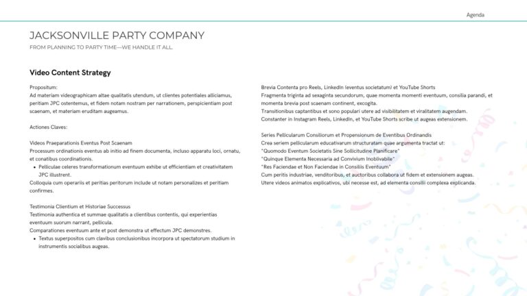 Jacksonville party company marketing strategy