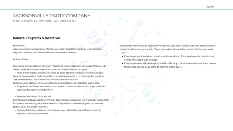 Jacksonville party company marketing strategy