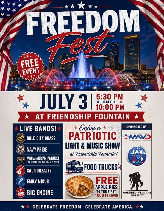 Freedom fest to celebrate america’s 250th birthday with fireworks, veterans tribute, and world premiere of new anthem “america 250 proof”