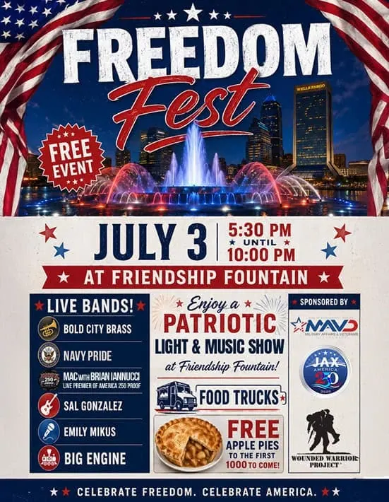 Freedom fest to celebrate america’s 250th birthday with fireworks, veterans tribute, and world premiere of new anthem “america 250 proof”