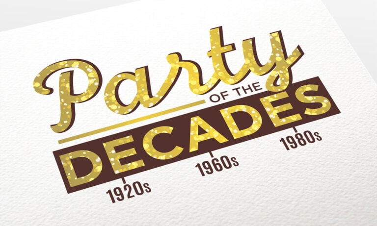 Party of the decades logo & branding
