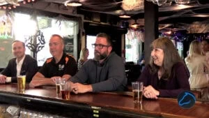 The horse’s mouth at lynch’s irish pub with steve strum, todd marshall, kevin steffens, and elizabeth tate