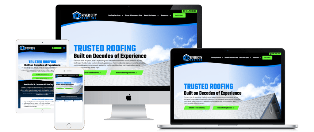 River city roofing website