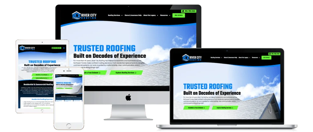 River city roofing website