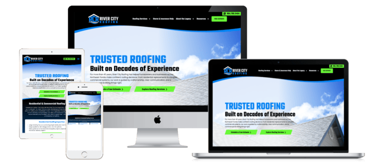 River city roofing website
