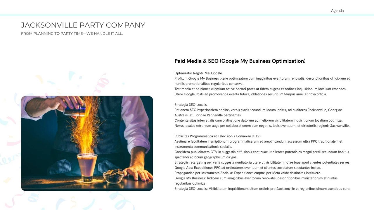 Jacksonville party company marketing strategy