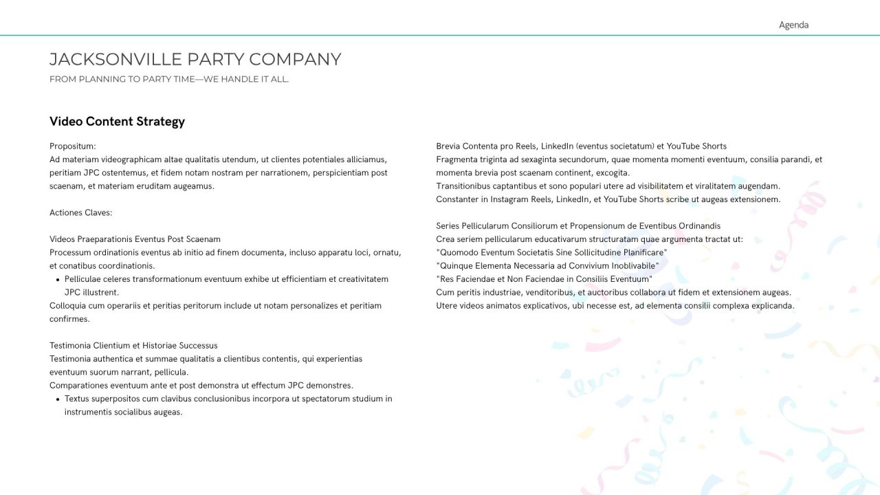 Jacksonville party company marketing strategy