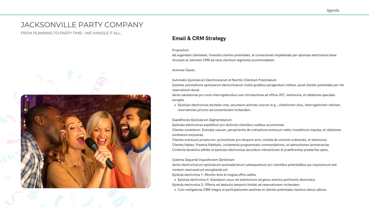 Jacksonville party company marketing strategy