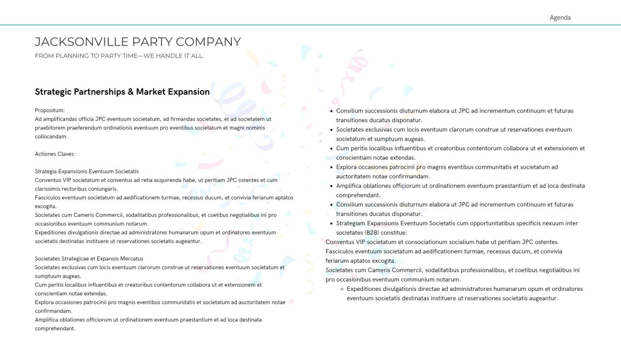Jacksonville party company marketing strategy